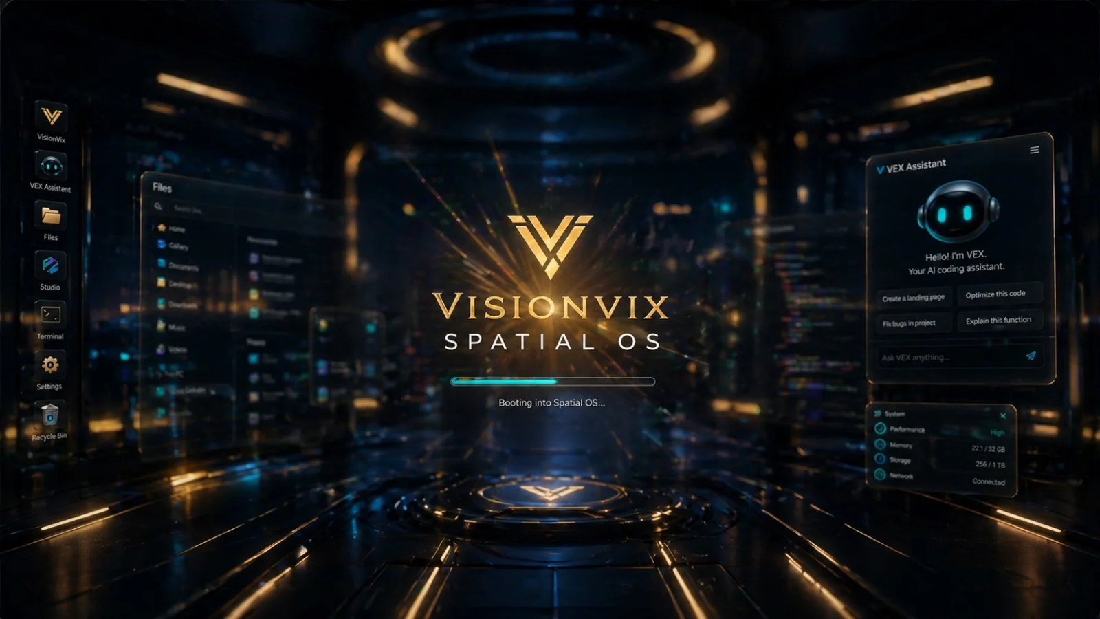 VisionVix Spatial OS boot screen