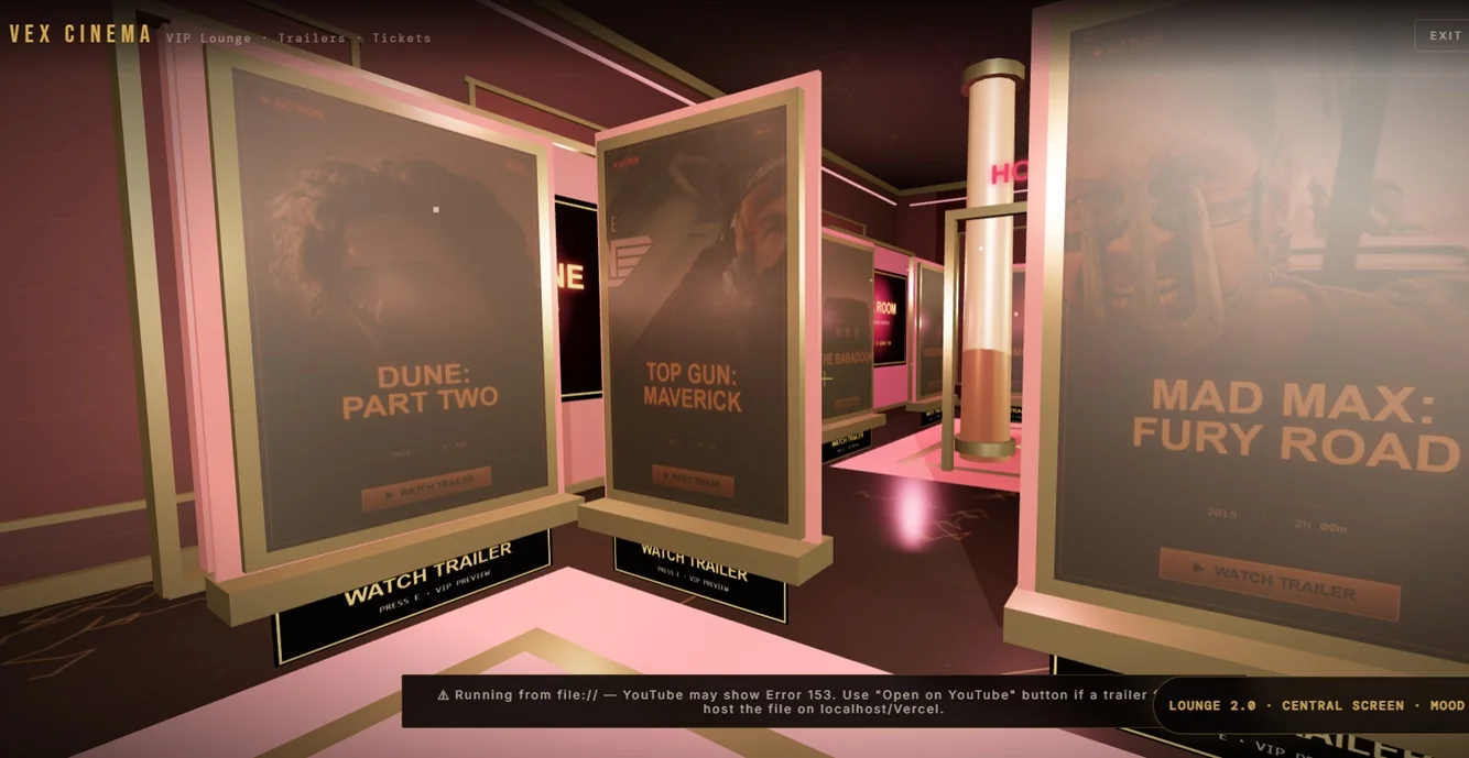 VEX Cinema VIP lounge